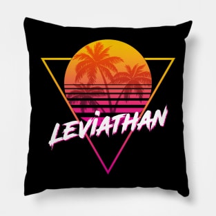 Leviathan - Proud Name Retro 80s Sunset Aesthetic Design Pillow