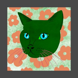 Cat in flowers Pop art T-Shirt