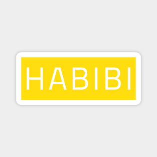 Habibi in a yellow rectangle Magnet