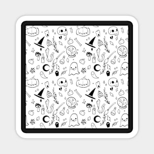 halloween stuff white bg Magnet