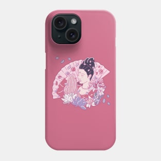 Chinese Traditional Hanfu Woman Flowers illustration petals Phone Case