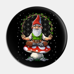 Mushroom Gnome Meditation Pin