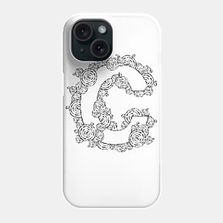 Letter C Vintage Swirl Art Phone Case