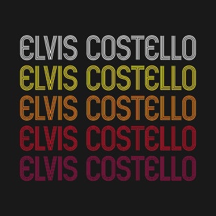 Retro Elvis Wordmark Costello Repeat - Vintage Style T-Shirt