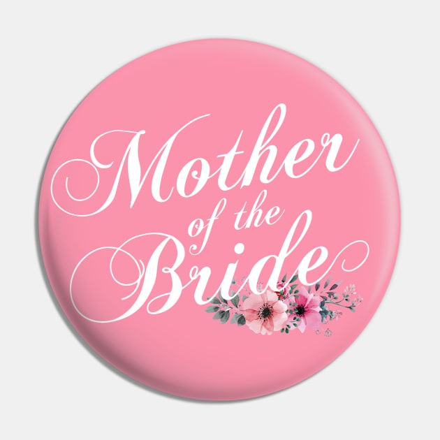 Simple and Elegant Mother of the Bride Floral Calligraphy Pin by Jasmine Anderson