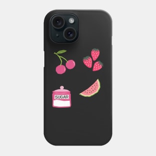 Y2k Coquette Berry Design Sticker Pack Pink Phone Case
