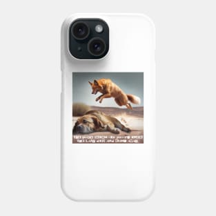 The quick brown fox jumps over the lazy dog and runs away. Phone Case