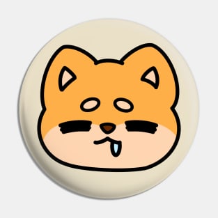 Drooling Shiba Face Pin