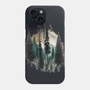 Pines Forest Mountains Minimalist Boho Chic Trees Nature Fun Phone Case