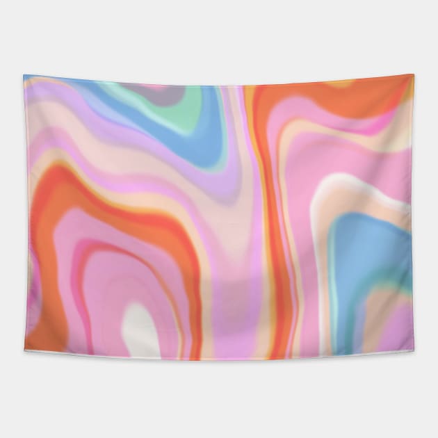 Colorful Marble Swirl Groovy Tapestry by Trippycollage