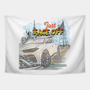 Just Face Off Car T-Shirt Tapestry