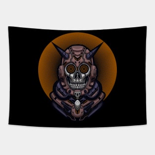 Mecha devil skull Tapestry