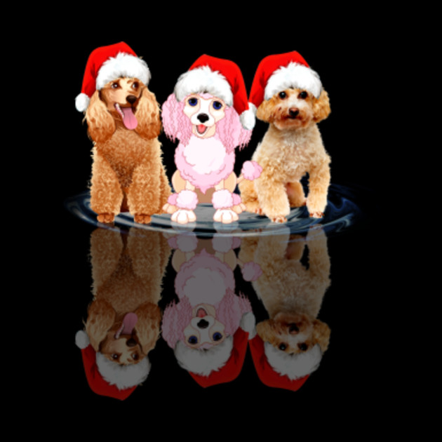 Poodles wear santa hat water shadow t-shirt chirstmas gift - Poodles Wear Santa Hat - Phone Case