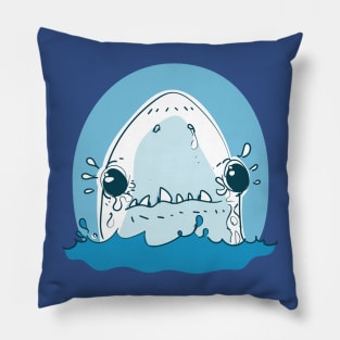 baby great white funny shark cartoon Pillow