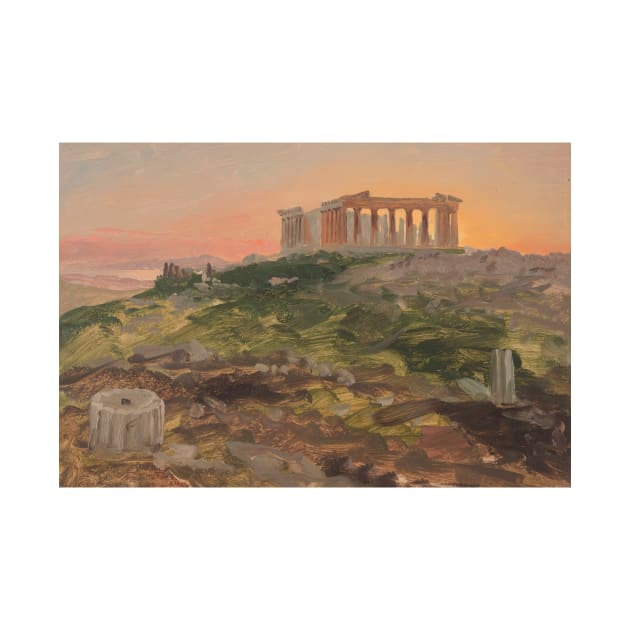 The Parthenon from the Southeast by Frederic Edwin Church by Classic Art Stall