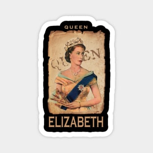 Queen Elizabeth Retro Magnet