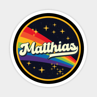 Matthias // Rainbow In Space Vintage Style Magnet