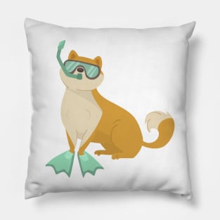 Swiming Shiba inu dog Pillow