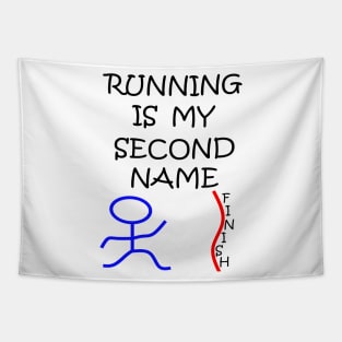 Stick Figure Running Tapestry