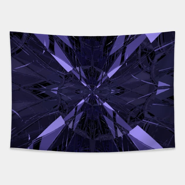 Navy and Purple Stained Glass Window Goth Tapestry by Moon Art