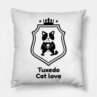 Tuxedo cat love Pillow