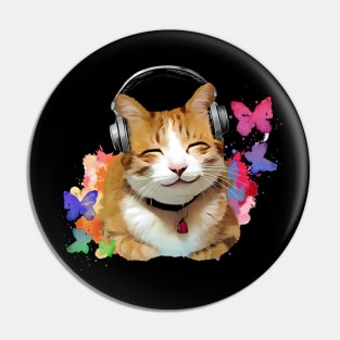 Smiling Musical Cat Pin