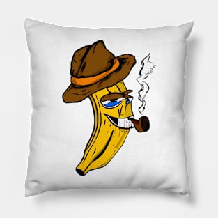 The Crooked Banana series : smoking cowboy banana Pillow