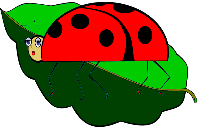 Lady Bug on a Leaf Kids T-Shirt by YudyisJudy