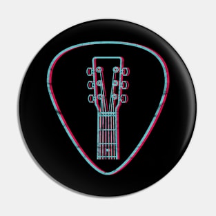 3D Acoustic Guitar Headstock Guitar Pick Dark Theme Pin