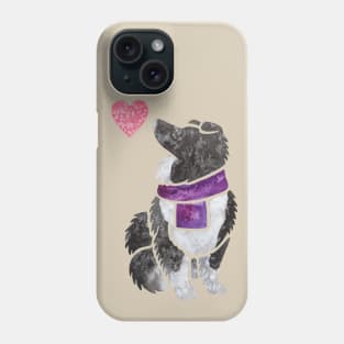 Watercolour Shetland Sheepdog (bi-black) Phone Case