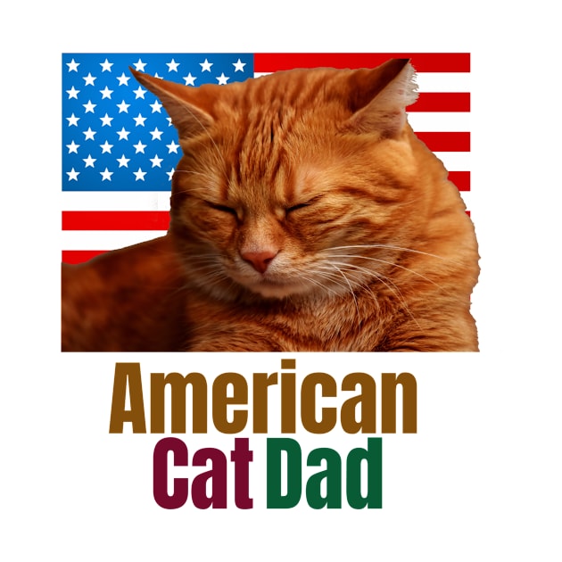 4th of July American Flag Cat Dad by aceofstyle