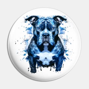 Alapaha Blue Blood Bulldog Watercolor Artwork Pin