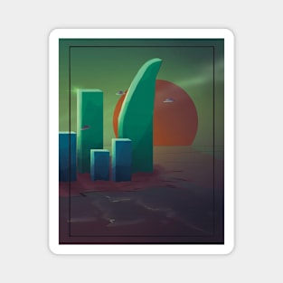 Travel Futuristic Sci Fi Planet Scene Magnet