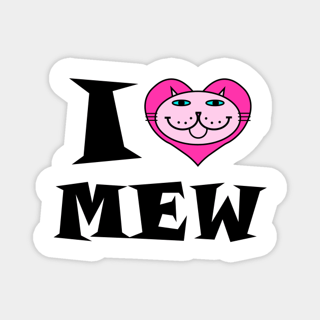 I HEART Cat - PINK KITTY Magnet by RawSunArt