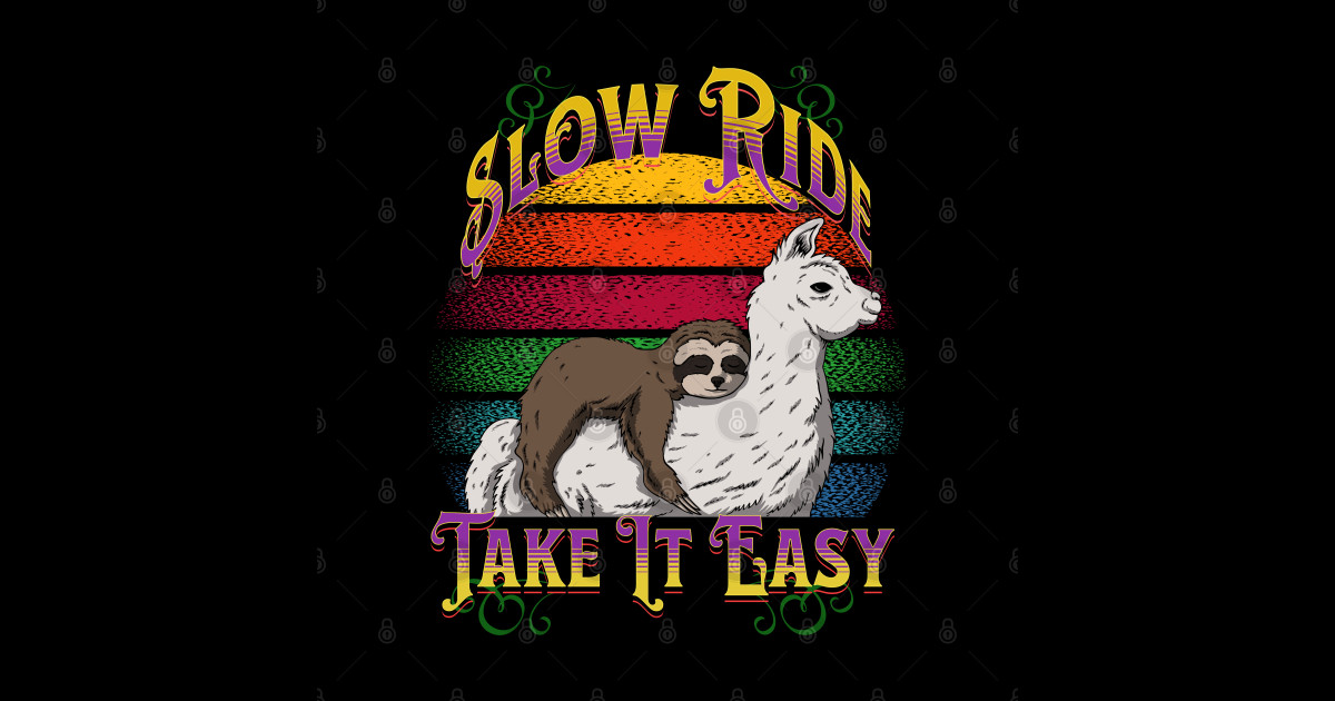 Sloth Riding Llama – Slow Ride - Sloth Llama - Sticker | TeePublic