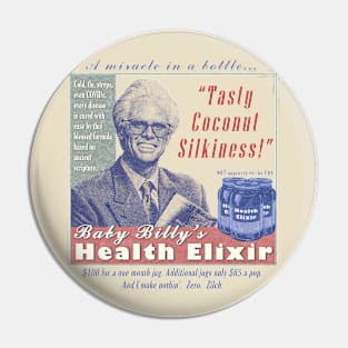 Baby Billy's Health Elixir Vintage Ad Look Design Pin