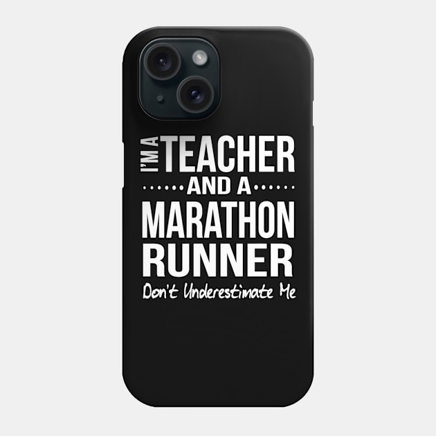 Funny Teacher Half Marathon Running Gift High School Middle Phone Case by danielfarisaj