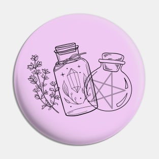 Magic herbs and jar Pin