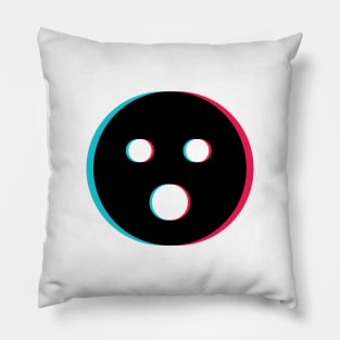 TikTok O Oh emoji smiley Black Pillow