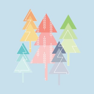 Pine Trees Forest Scandinavian Pastel T-Shirt