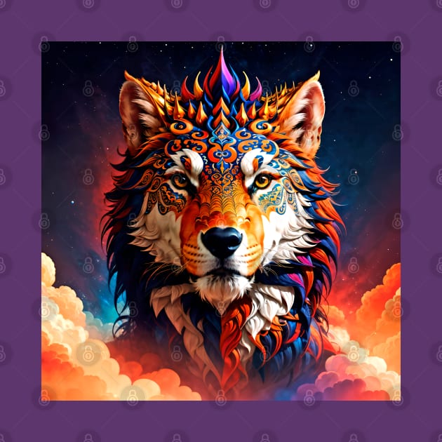 Celestial Doggon - Trippy Psychedelic Art by TheThirdEye