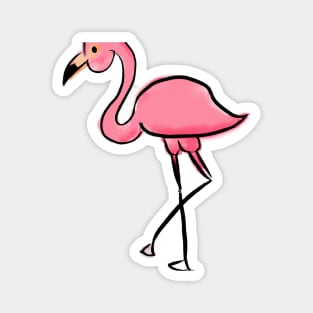 Cute Flamingo Drawing Magnet