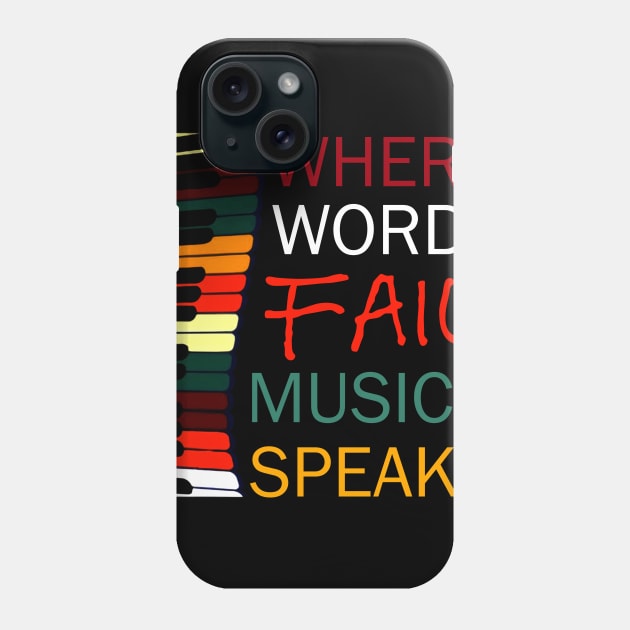 Where Words Fail Music Speaks Piano Vintage Phone Case by EduardjoxgJoxgkozlov