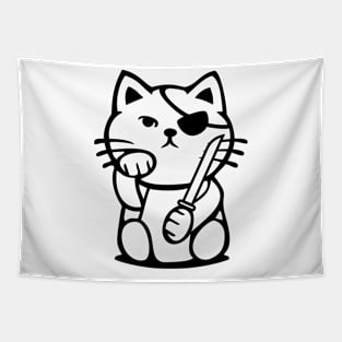 Pirate cat Koshō White Tapestry