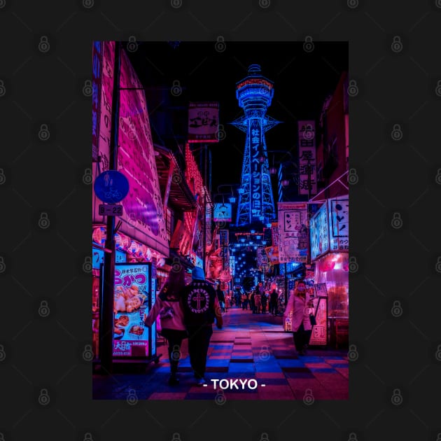 Tokyo Street Neon Synthwave by JeffDesign