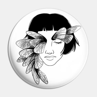 Moth Woman Pin