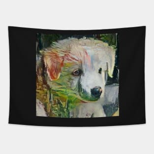 Cute puppy painting (pet, dog, pretty and hiking) Tapestry