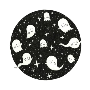 Cute Ghosts in the night sky T-Shirt