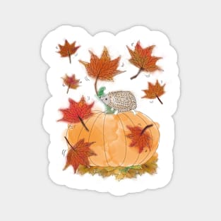 Autumn Leaves Hedgehog Magnet