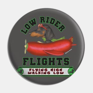 Cute Doxie Black Dachshund in  Red Wiener Plane Pin